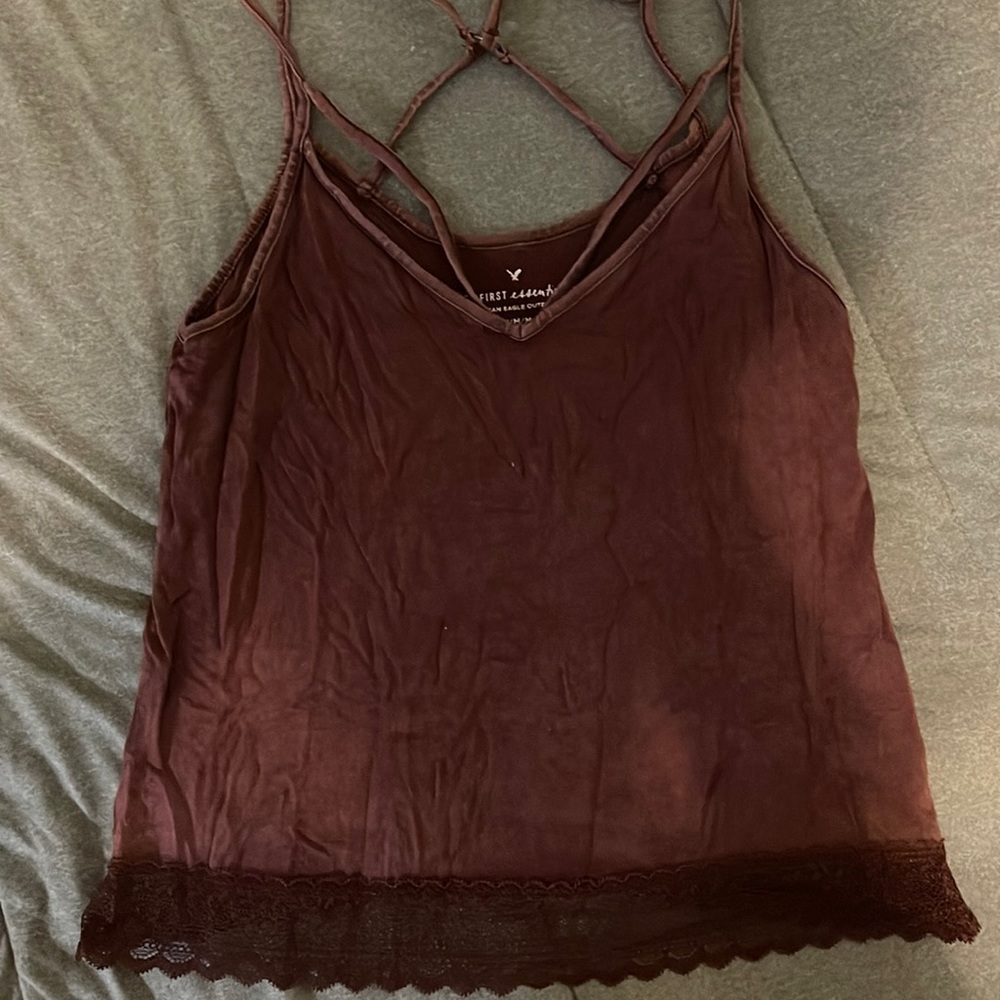 Red crop tank top